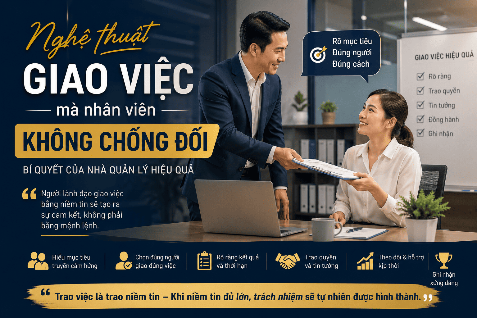 Nghệ thuật giao việc mà nhân viên không chống đối – Bí quyết của nhà quản lý hiện đại